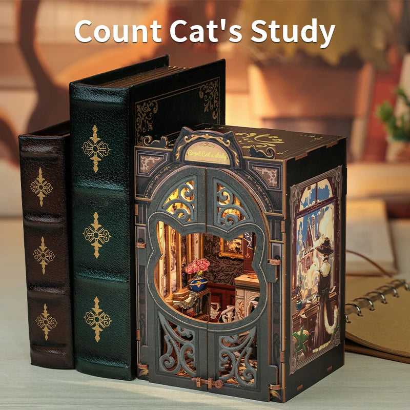 Mila Q™ Count Cat Study DIY Book Nook Kit